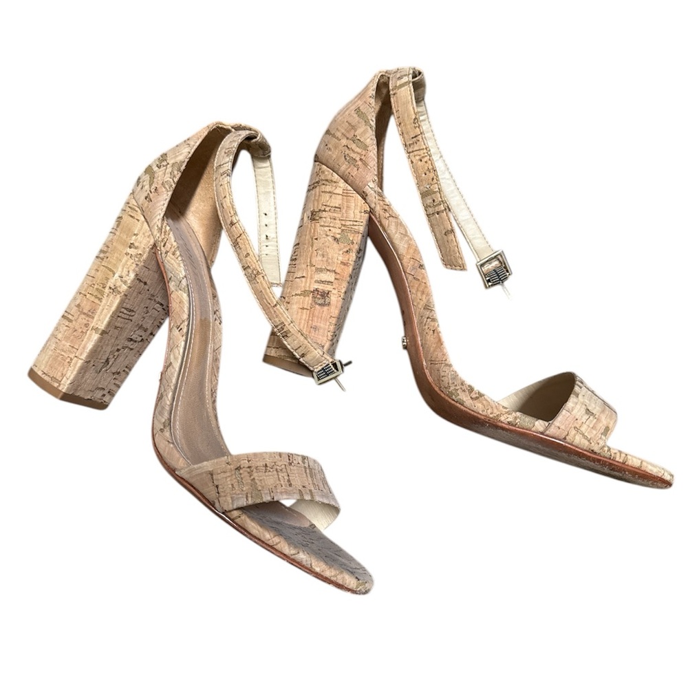 SCHUTZ Cork Block Heel Sandals